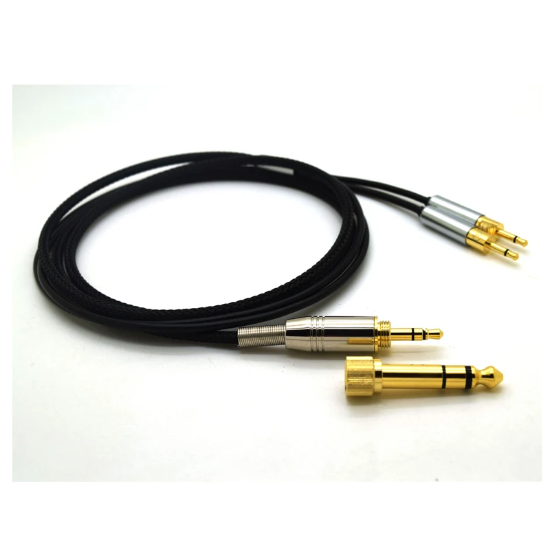 2.5m black Кабель для наушников Sennheise HD700 HD 700 Замена наушников аудио кабель Шнуры 3,5 мм до 6,35 мм разъем - Цвет: 2.5m black