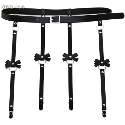 hull buckle black Сексуальные Харадзюку, панк-рок, готика, ручная работа, бант, подвязки на ногу, ремни, кольцо с 4 подтяжками, ремни, ремни на подтяжках, панковские ремни - Цвет: hull buckle black