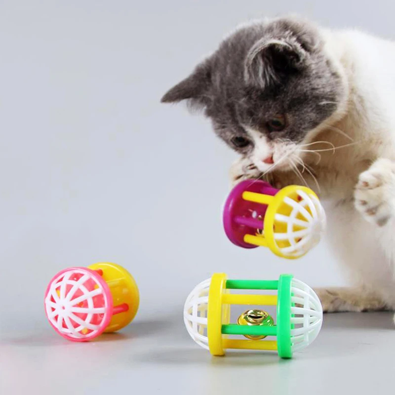 Пластиковый котёнок Кот игрушка с гантелей Jingle милая собака кошка обучающая