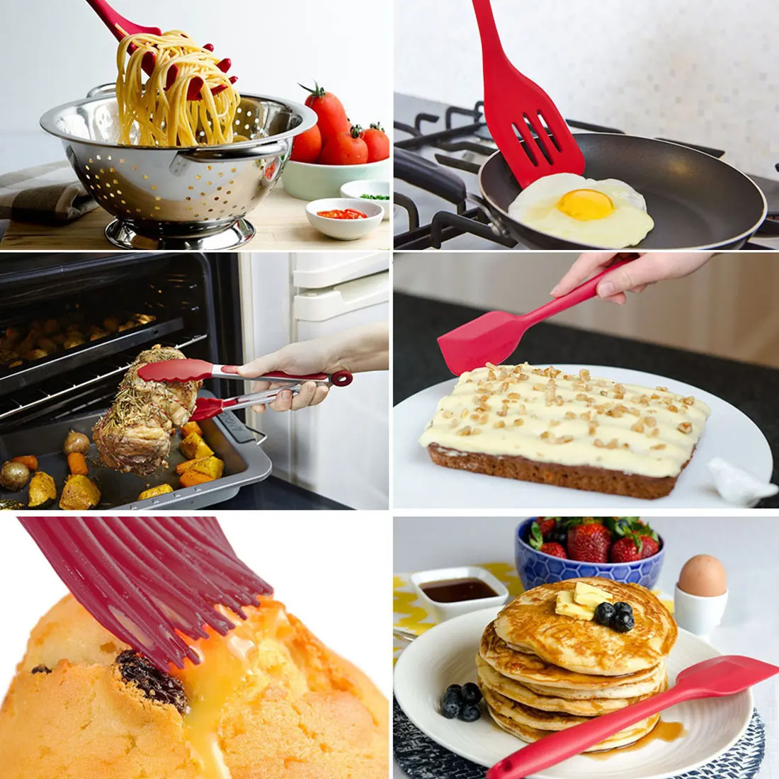 Cooking Tools Accessories Silicone Nonstick Cookware Set Kitchen Spoon Spatula Egg Stirrer Cutlery Supplies Tool | Дом и сад