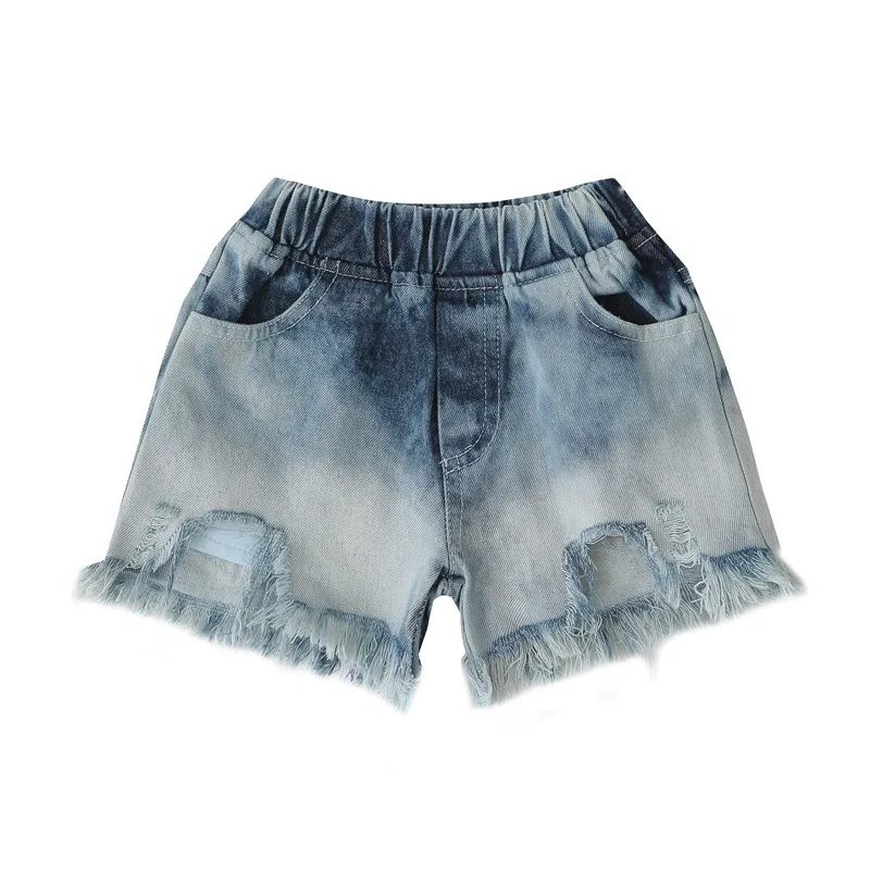 Новинка 2019 костюм для девочки с цветком розы топ в полоску джинсовые шорты 2