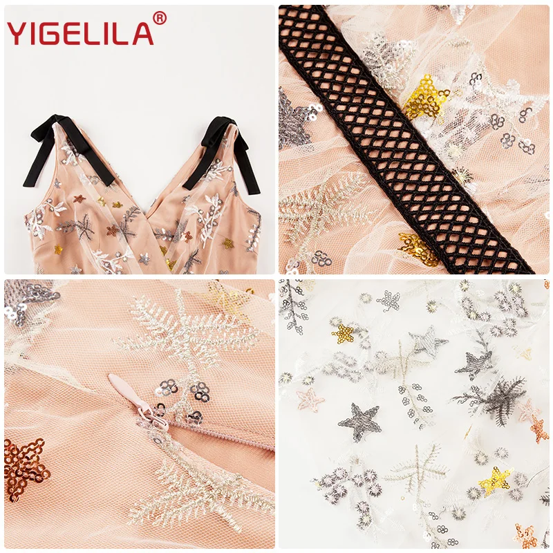 YIGELILA женское летнее платье с открытой спиной для вечерние модное сексуальное v