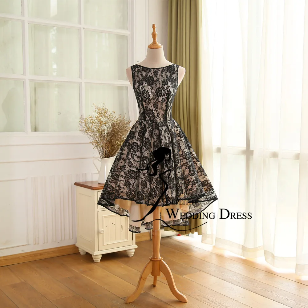 Халат De Soiree Высокий Низкий кружево платье для выпускного вечера Scoop vestido Festa