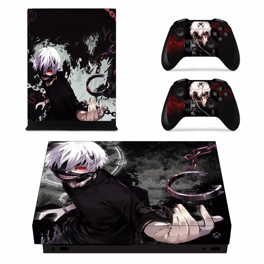 Anime Tokyo Ghoul Skin Sticker Decal For Microsoft Xbox One X Console and 2 Controllers For Xbox One X Skins Sticker Vinyl