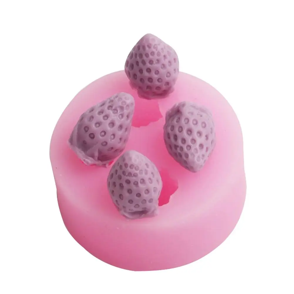 Горячая продажа 3D Клубника Fudge силиконовая форма портативная милая торт