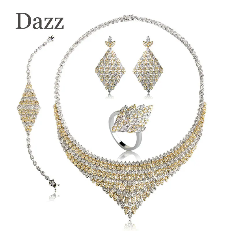 Dazz модное двухтонное колье в квадратной форме ожерелье серьги кольцо браслет