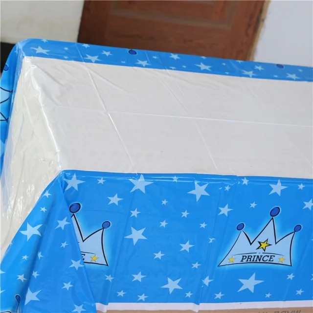 1 шт. в партии пластиковая скатерть с короной синего цвета спрос среди детей