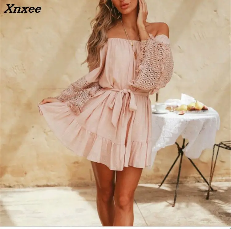Новинка 2018 женское мини платье с бахромой повседневное короткое вырезами и