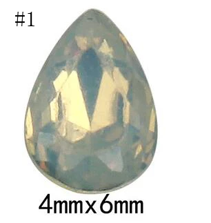 No.1 100 шт./упак. 6*8 мм, 7*10 мм Опал Кристалл ногтей Стразы для 3d очарование смолы 32 вида камень опал ногтей Стразы, Размеры - Цвет: No.1