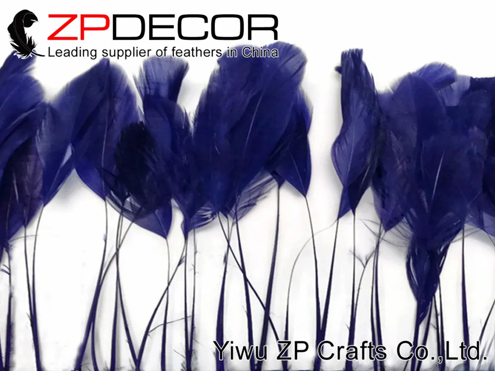 Производитель ZPDECOR 100 шт./лот 25 30 см (10 12 дюймов) темно синий в полоску Куриный хвост