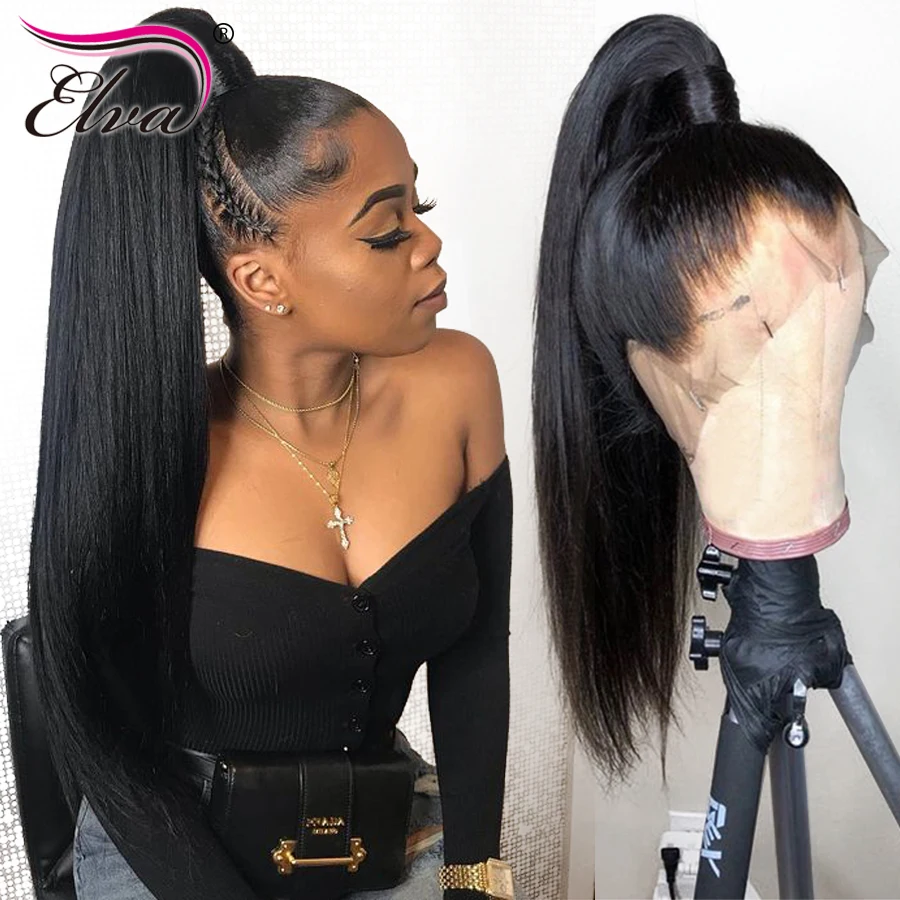 

Elva Straight Lace Front Wig Remy Hair 13x6 Pre Plucked Brazilian Lace Front Human Hair Wigs For Black Women With Baby Hair