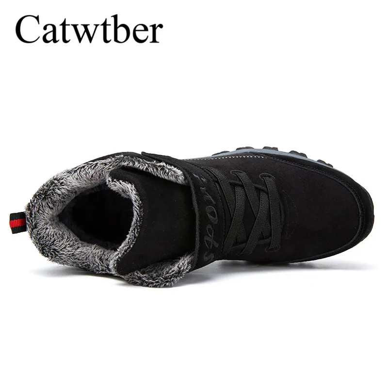 Catwtber/Новые мужские ботинки из хлопка зимние теплые меховые плюшевые высокие