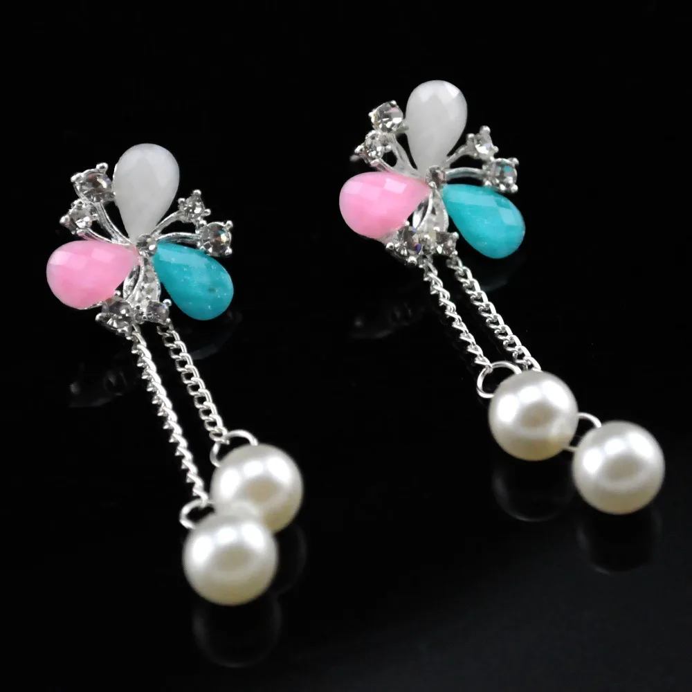 Small and pure fresh flowers long pearl pendants tassel earrings + send a lovely decorative boxes | Украшения и аксессуары