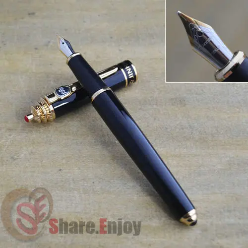 Авторучка Средний NIB черный и золотой JINHAO 18 с Пагода сверху | Канцтовары для офиса
