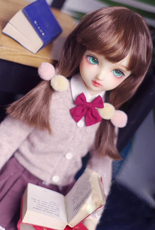 

BJD doll wigs straight bang dark brown long straight hair wigs for 1/6 BJD YOSD doll Imitation mohair doll accessories