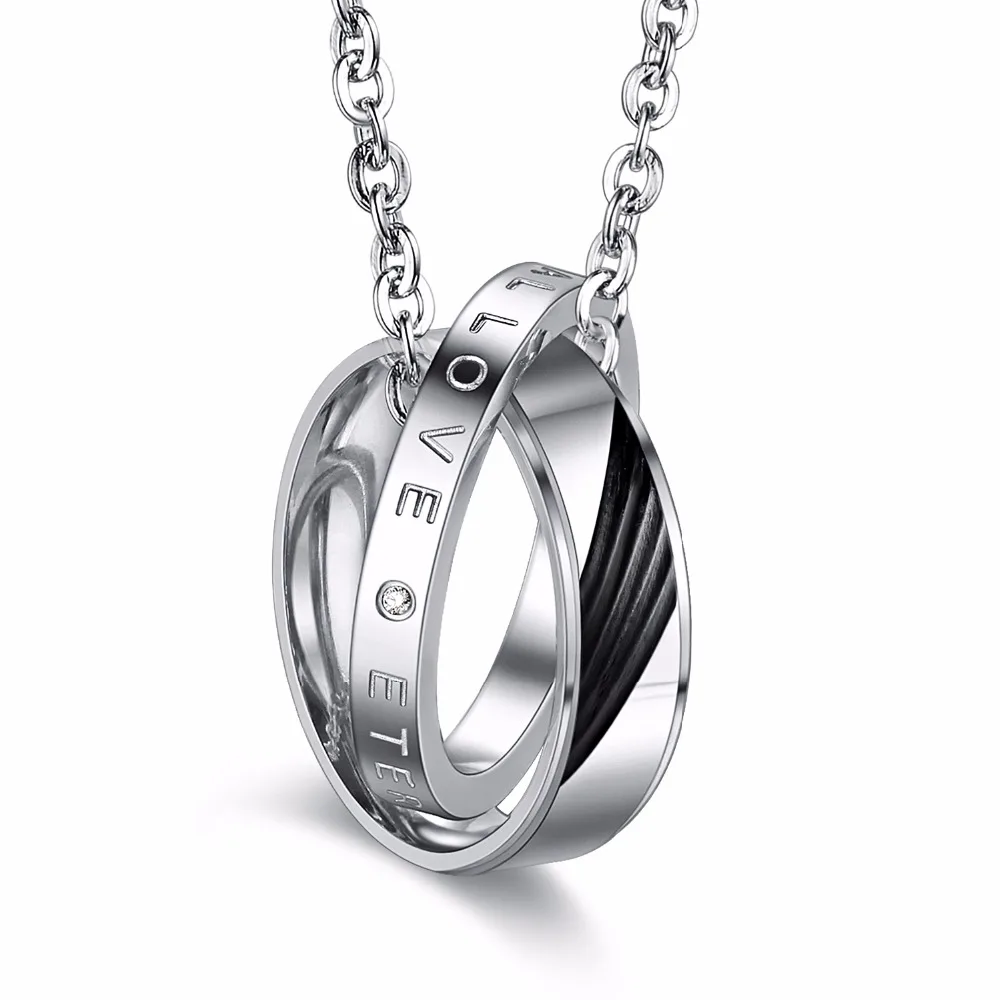 2 шт. Вечная любовь круглый кулон Цепочки и ожерелья для пара его ее