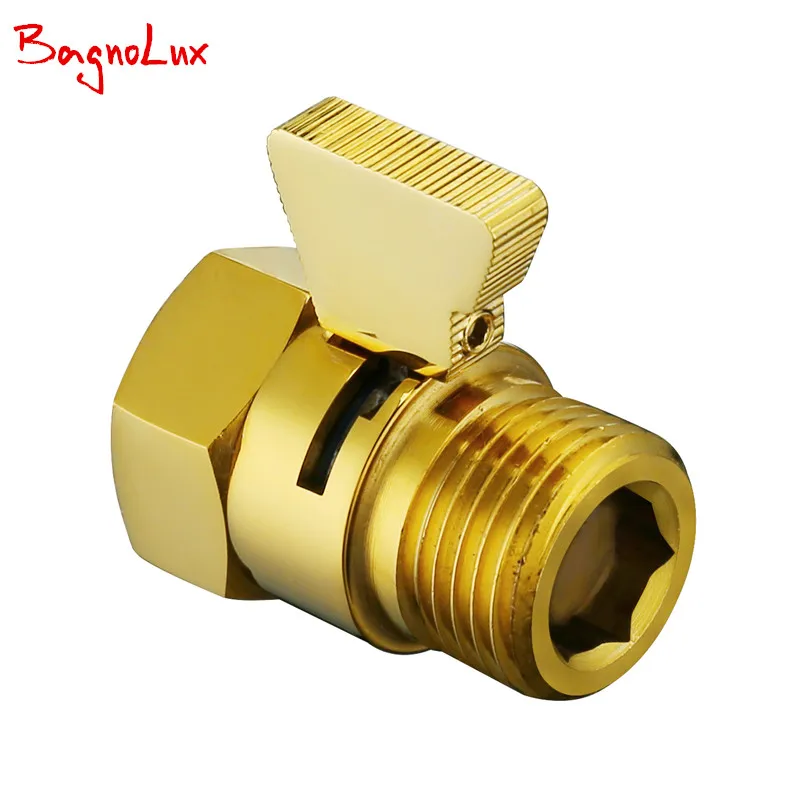 

Bagnolux Gold Shower Pressue Quick Valve Brass Water Control Valve Shut Off Switch for Bidet Spray or Top Rain Shower Hand Head