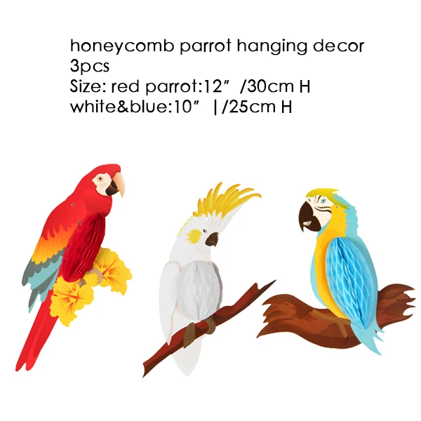 honeycomb parrot Тропический попугай украшения счастливое лето баннер фото реквизит Фламинго Пальмовые Листья фонари овсянка гирлянда воздушный шар в форме ананаса Luau - Цвет: honeycomb parrot