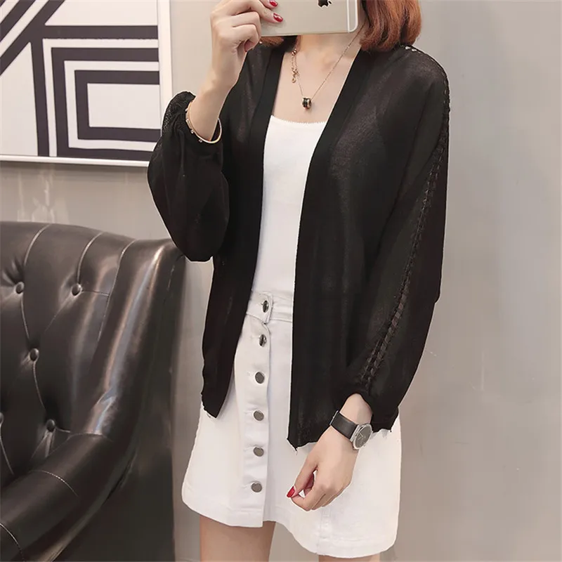 Loose Women knitted Cardigan Summer Bat Sleeves Short Jacket Sun protection clothing Solid Color Female Knitted Coat FASHION454 |