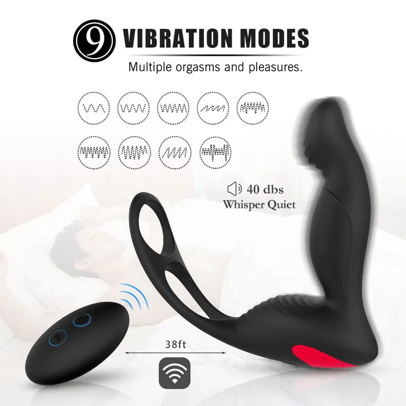Wireless Remote Control Anal Sex Toys for Men Prostate Massager Butt Plug Vibrator Ring Penis Adult Couple |