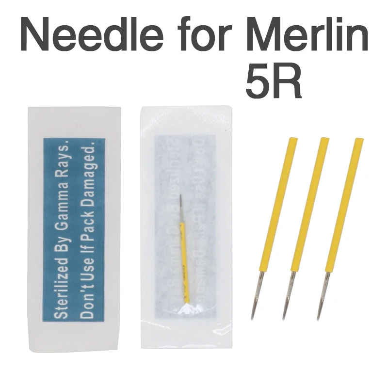 

100pcs 5R USA Biotouch Merlin Tattoo Needle Permanent Makeup Eyebrow and Lip Merlin Machine Needles for 3D Eyebrow Embroidery
