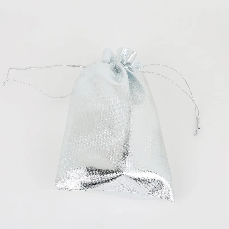 Мешочки из органзы золотого/серебряного цвета 10 шт. сумки металлической фольги