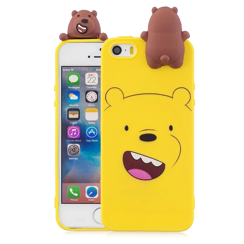 2 Etui силиконовый чехол для iPhone se чехол на iPhone 5S 3D Медведь Панда телефон с единорогом чехол для Funda iPhone 5 5S se чехол для женщин - Цвет: 2