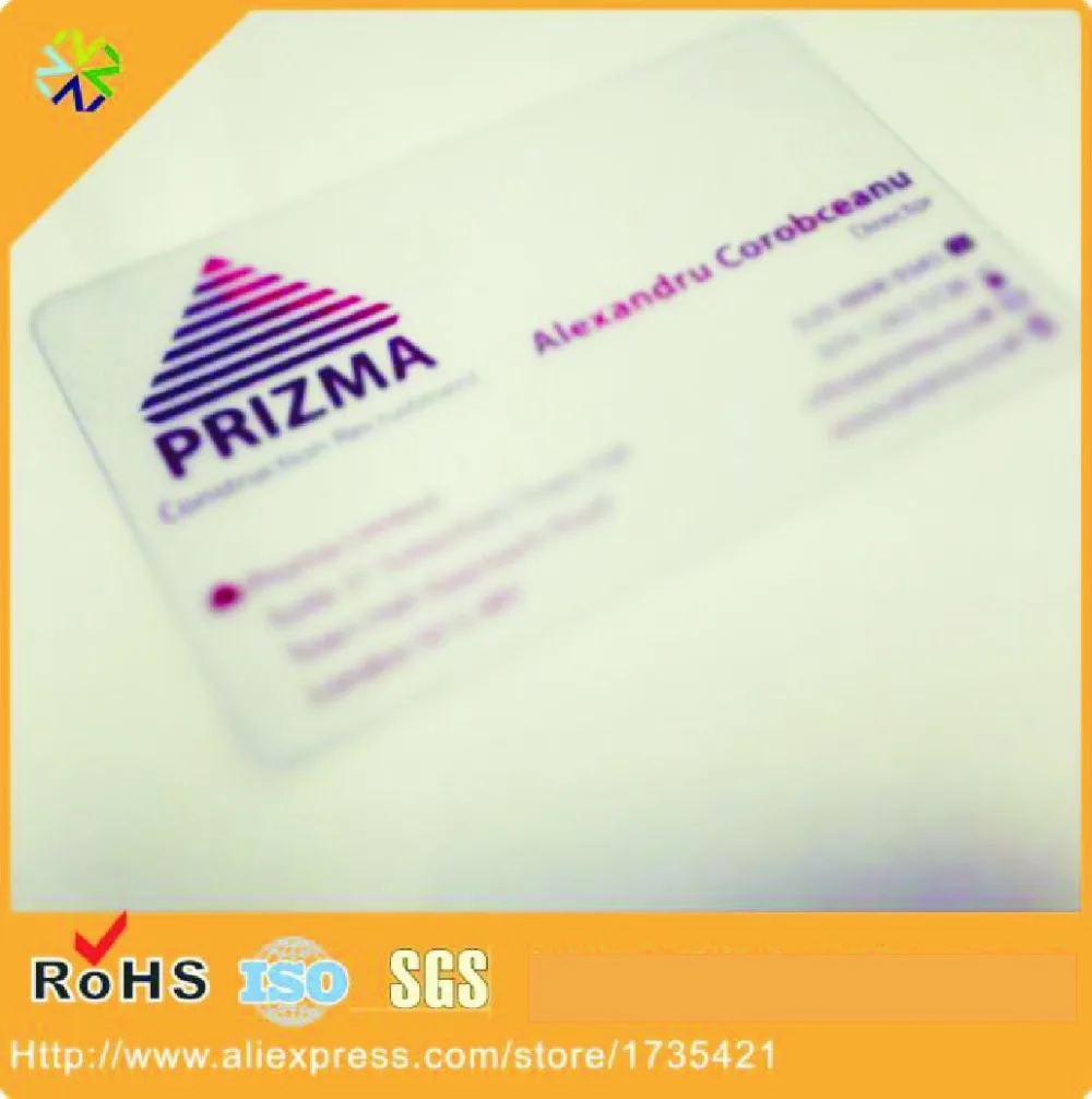 (1000pcs/lot) great transparent PVC card with frosted finish