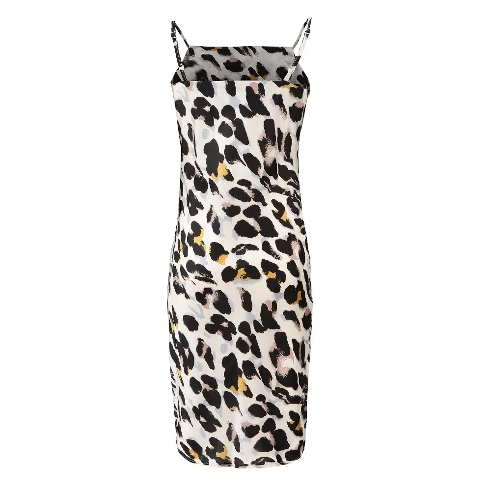 

Sexy Leopard Women Summer Dress Backless Strap Empire Female Knee-length Vestidos