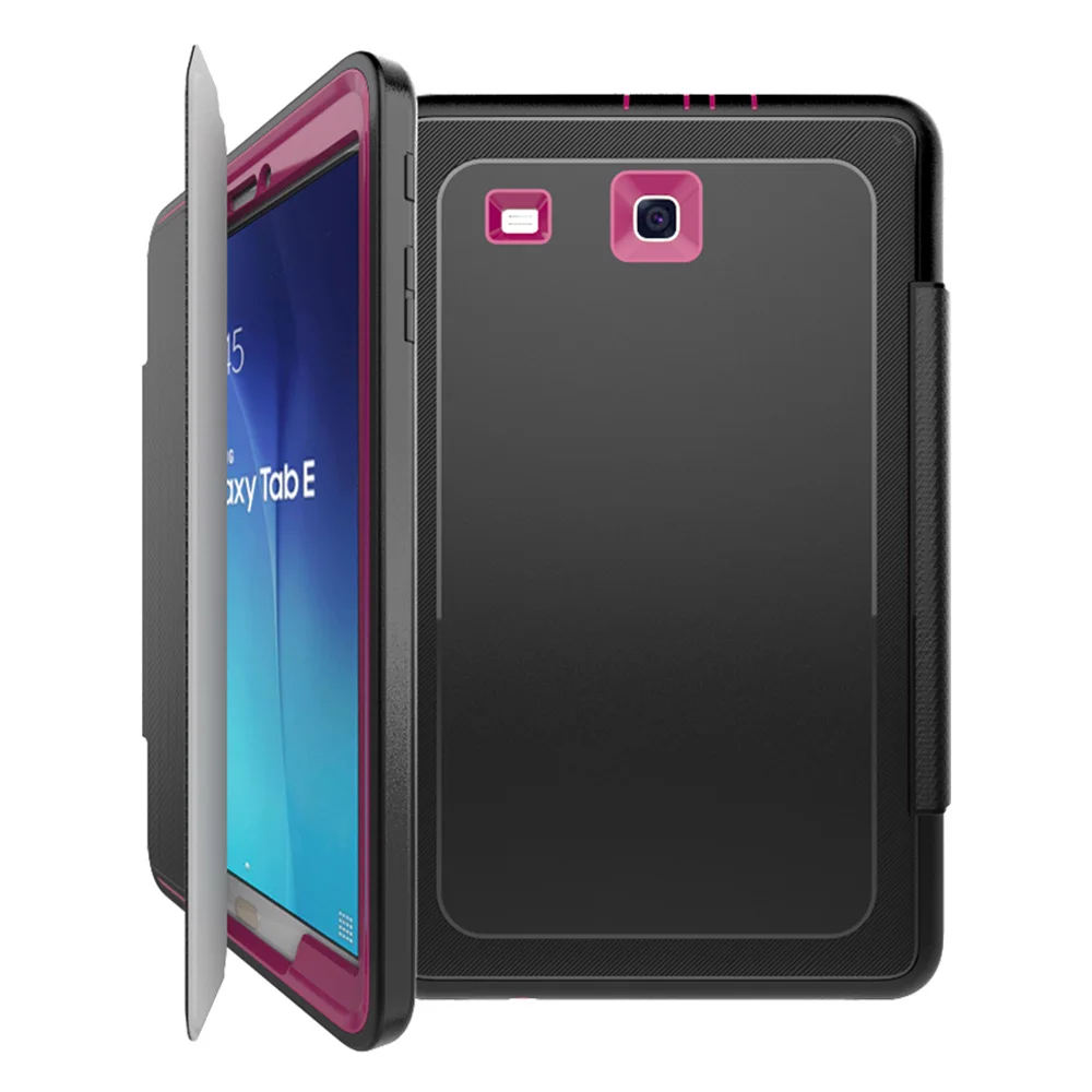 Для Samsung Galaxy Tab E 9,6 SM-T560 T561 3-Слои смарт-крышка, чехол противоударный ПК+ ТПУ повышенной прочности и защищенности противоударный ТПУ+ ПУ складная стоячая таблетница