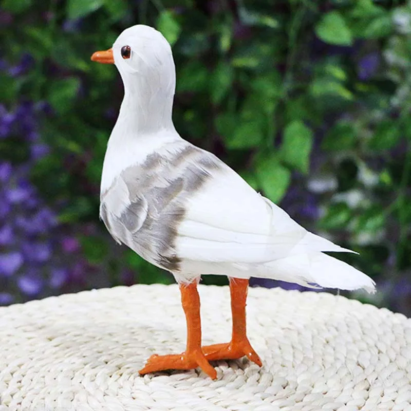 

21.5*9*21.5 Decorative Birds With Real Feathers Artificial Seagull,DIY Craft Fake Bird For Home Decor,Christmas Decoration