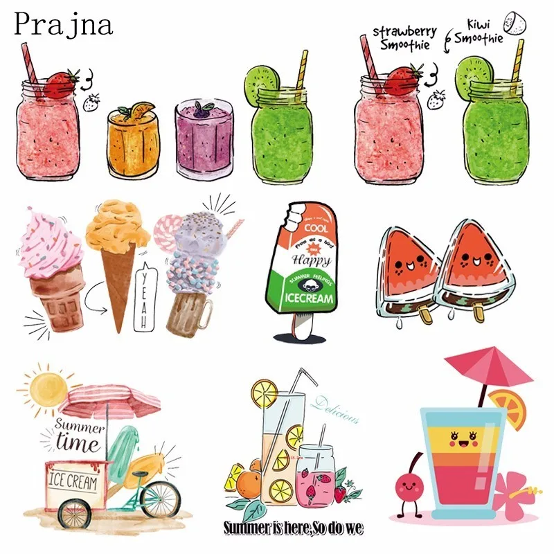 Виниловые пластыри Prajna Icecream с термопередачей прохладного напитка утюжок для
