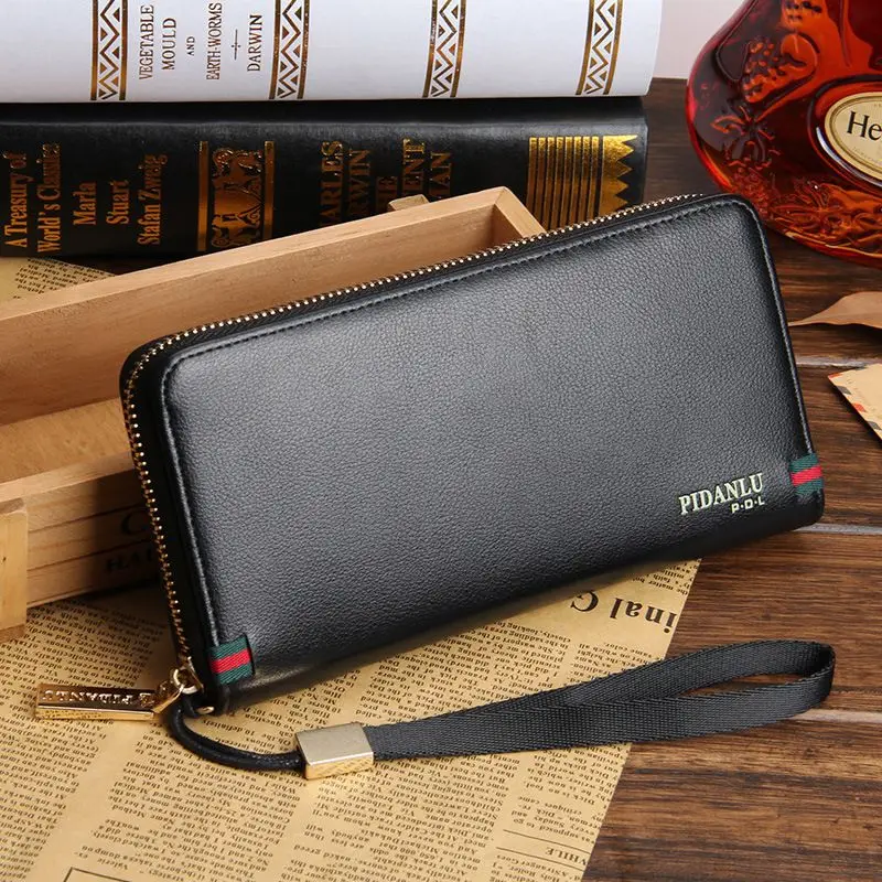 Black121702 Модный мужской портативный Длинный кошелек из искусственной кожи высокого качества, кошельки для наличных, органайзер, Карманный Кошелек, мужской клатч, держатель для карт - Цвет: Black121702