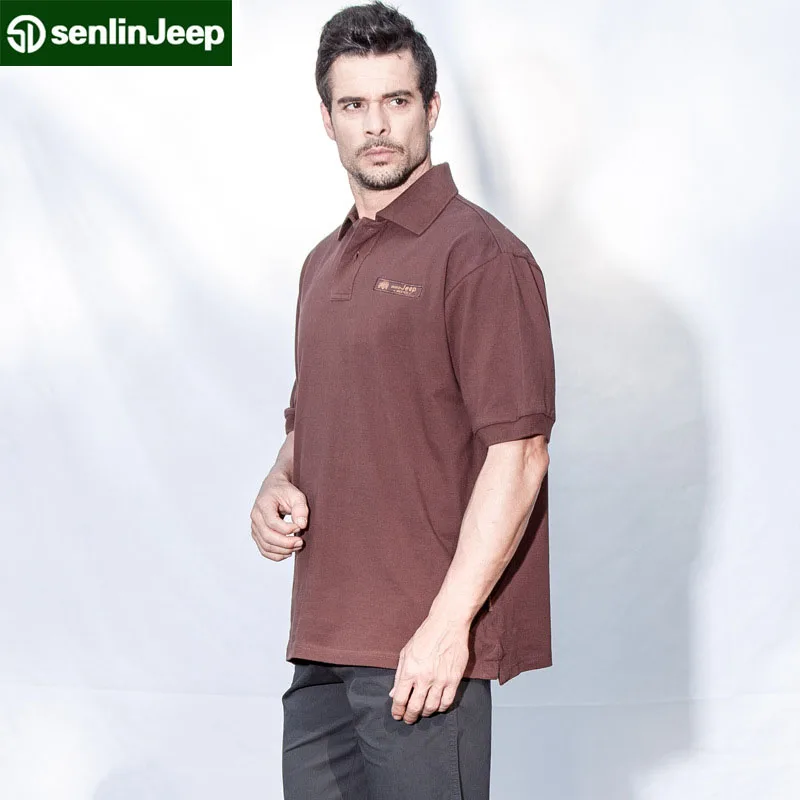 Senlin Jeep Brand New Men's Fashion Solid Polo Shirts Men Washed 100% Cotton Casual Tops Tee Shirt Male Camisa Masculina 8896 | Мужская