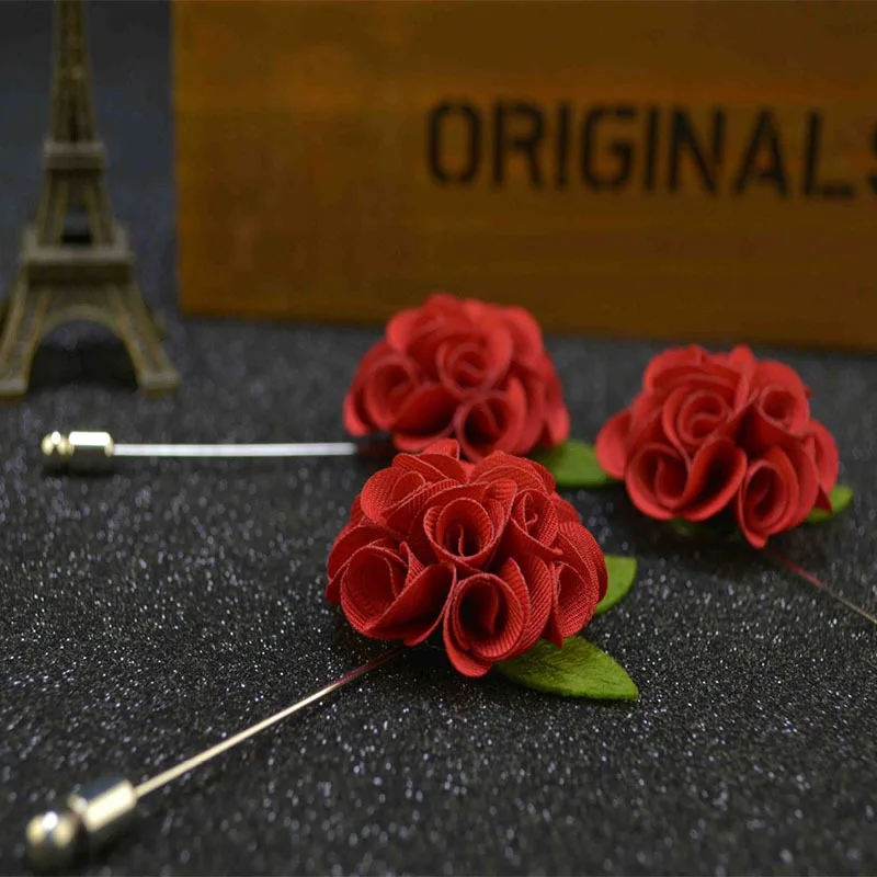 Mdiger брендовая модная Forlal Мужская булавка с отворотом красный цветок брошь для