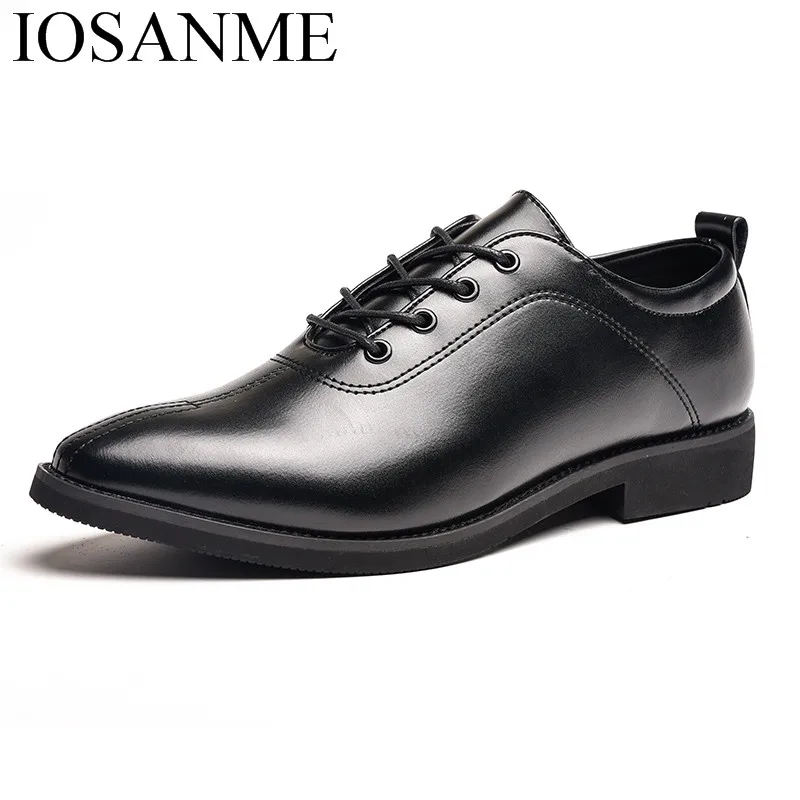 elegant genuine leather formal men shoes italian luxury brand wedding male footwear designer tan work dress oxford for | Обувь