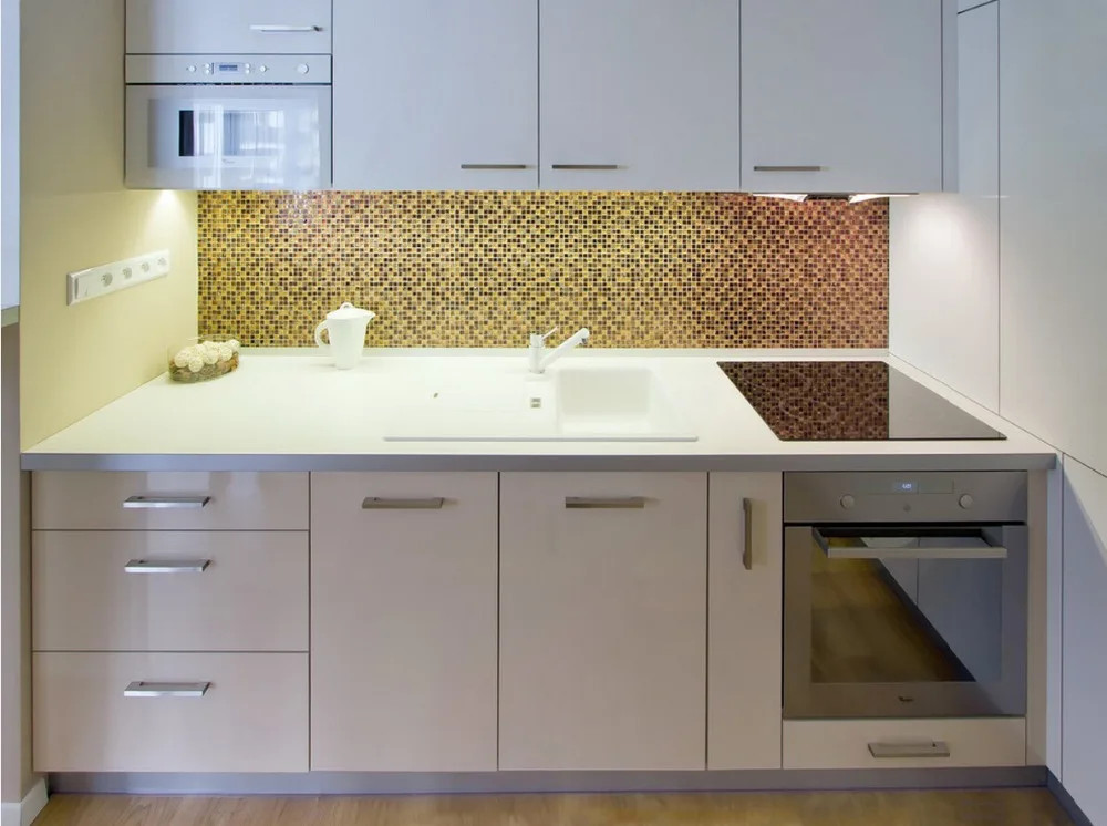 2017 Высококачественная современная кухонная мебель искусственная блестящая