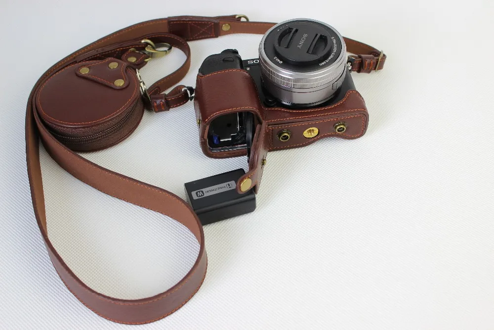 Чехол из натуральной кожи для камеры Sony A6000 A6300 16 50 мм|leather camera case|camera casecamera case for sony |