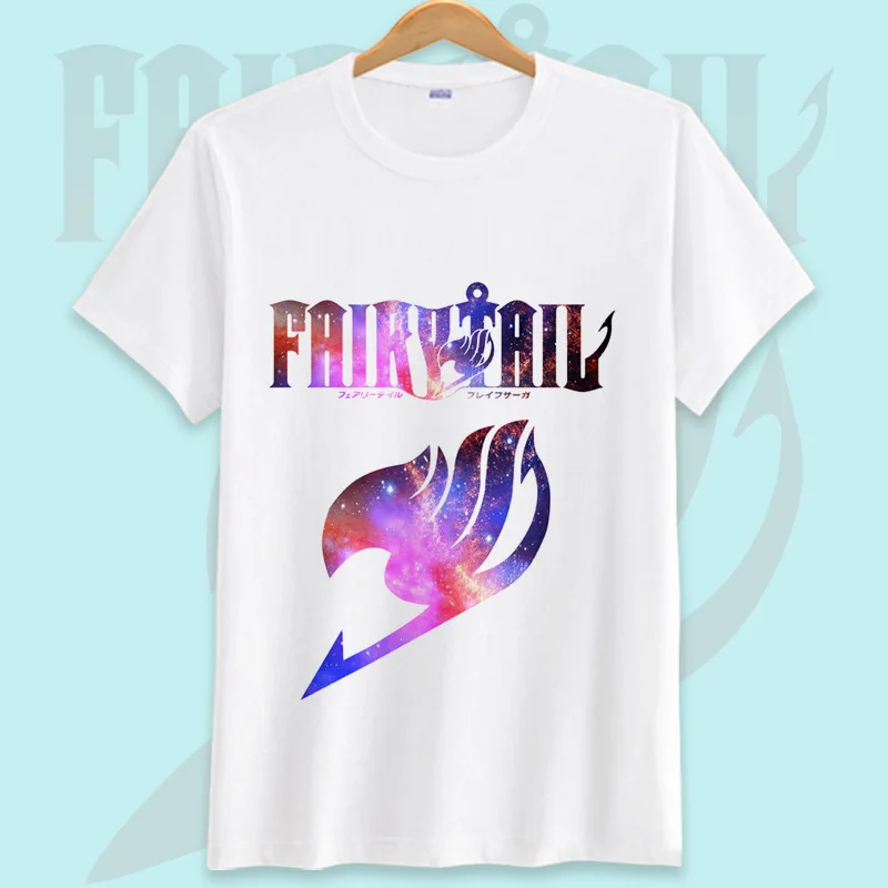 Fairy Tail печатная Мужская футболка из хлопка Одежда с овальным вырезом Футболки