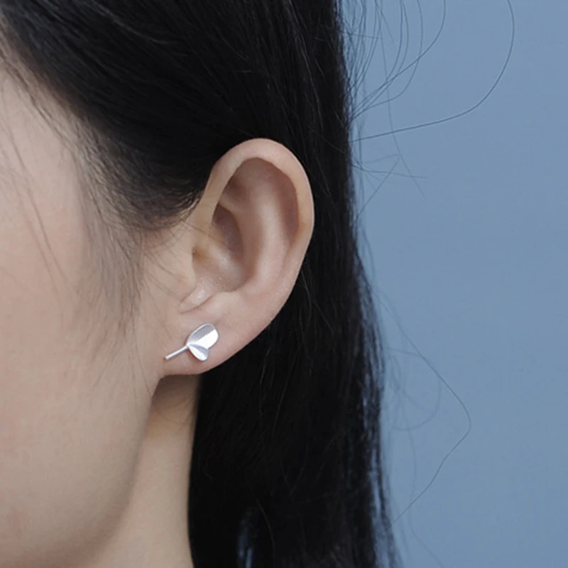 

Real 925 Sterling Silver Hope Leaves Tree Buds Small Stud Earrings Gift For School Girls Daughter's Gift