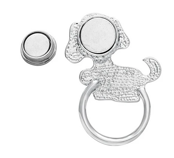 Senfai Хрустальная Милая брошь-держатель Симпатичный щенок из сплава магнитный