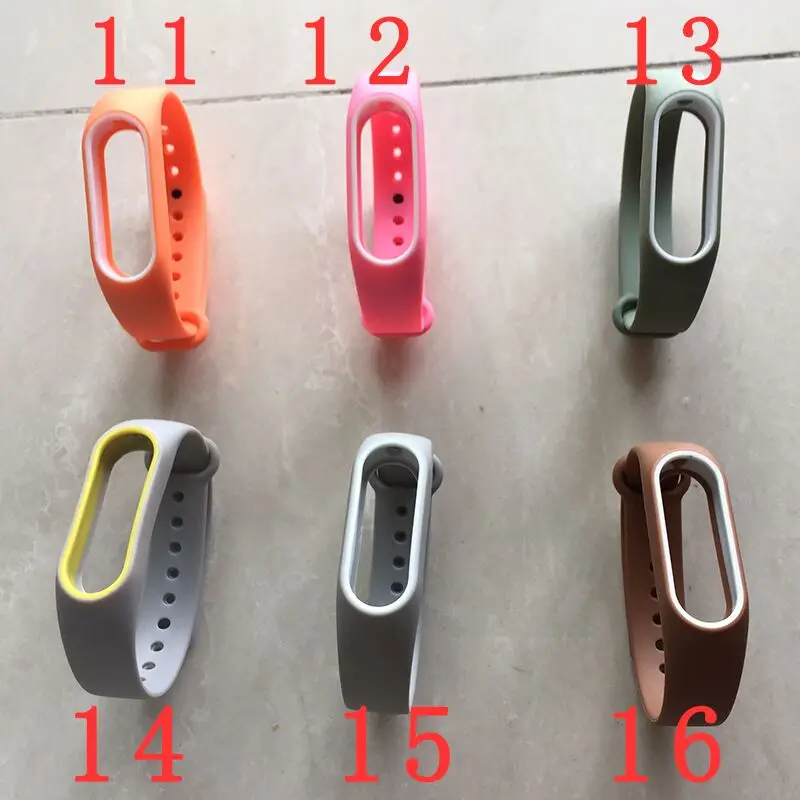 Силиконовый ремешок для Xiaomi Mi band 2 ремешки браслета двухцветные сменные браслеты