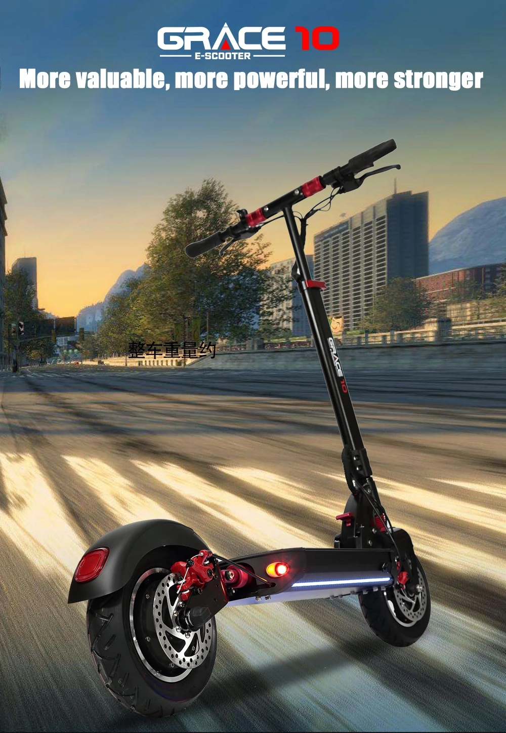 Macury GRACE10 электрический скутер GRACE 10 скейтборд Ховерборд 2 колеса 10 дюймов 52V1000W для взрослых Zero 10 мини складной ZERO10