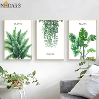 nordic green plant leaves poster print landscape wall art canvas painting picture for living room home decor cactus decoration