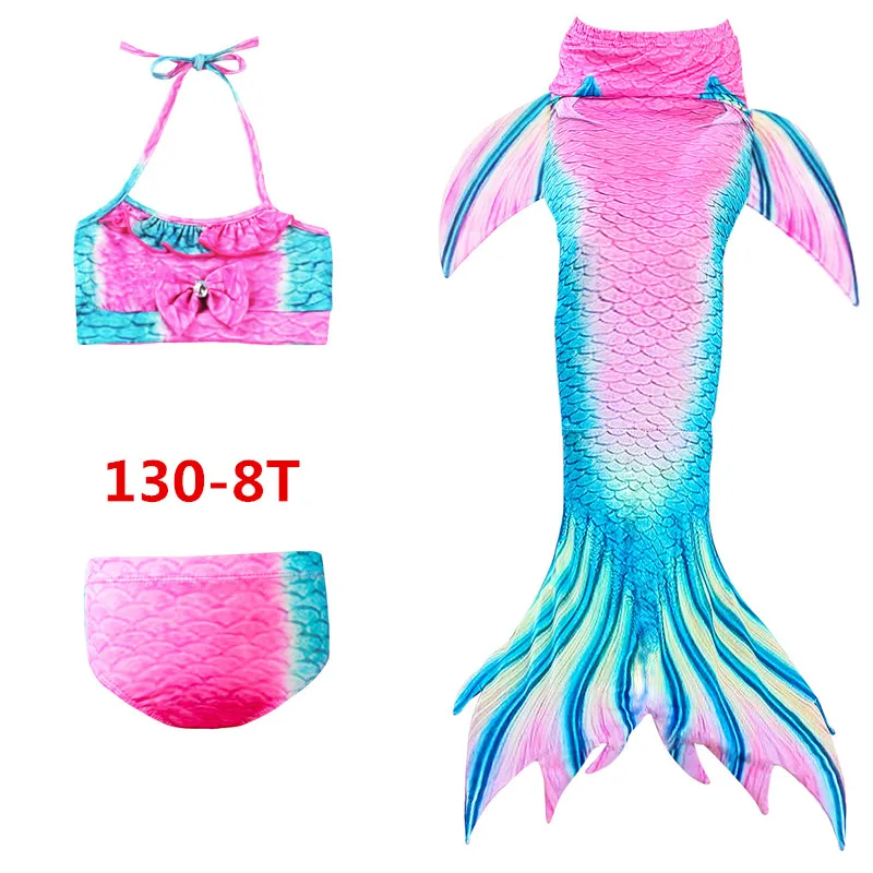 Like photo 130 Новые Детские Моноласты хвост русалки купальный костюм От 4 до 12 лет Детская одежда для девочек костюмы для плавания детские купальный костюм бикини купальный костюм русалки 3 шт./компл - Цвет: Like photo 130