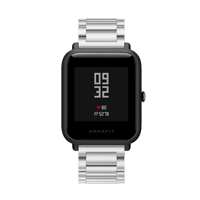 Ремешок 3 в 1 для смарт часов Xiaomi Huami Amazfit Bip металлический силиконовый браслет +