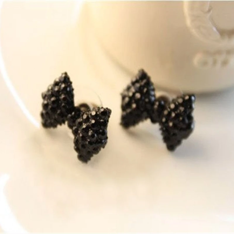 

New Style Western Fashion Simple Black Butterfly Bow Earrings Wholesale Jewelry