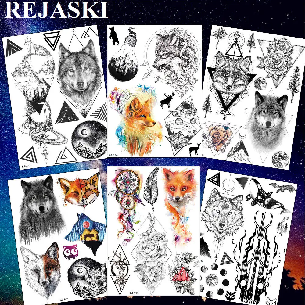 Женские и мужские татуировки REJASKI долговечная Геометрическая временная