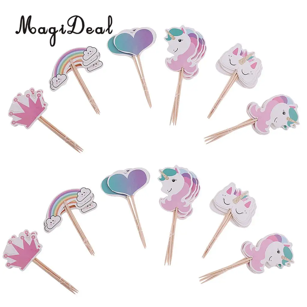 Набор радужных топперов для торта в форме единорога 2 шт.|decorative decorative|decoration