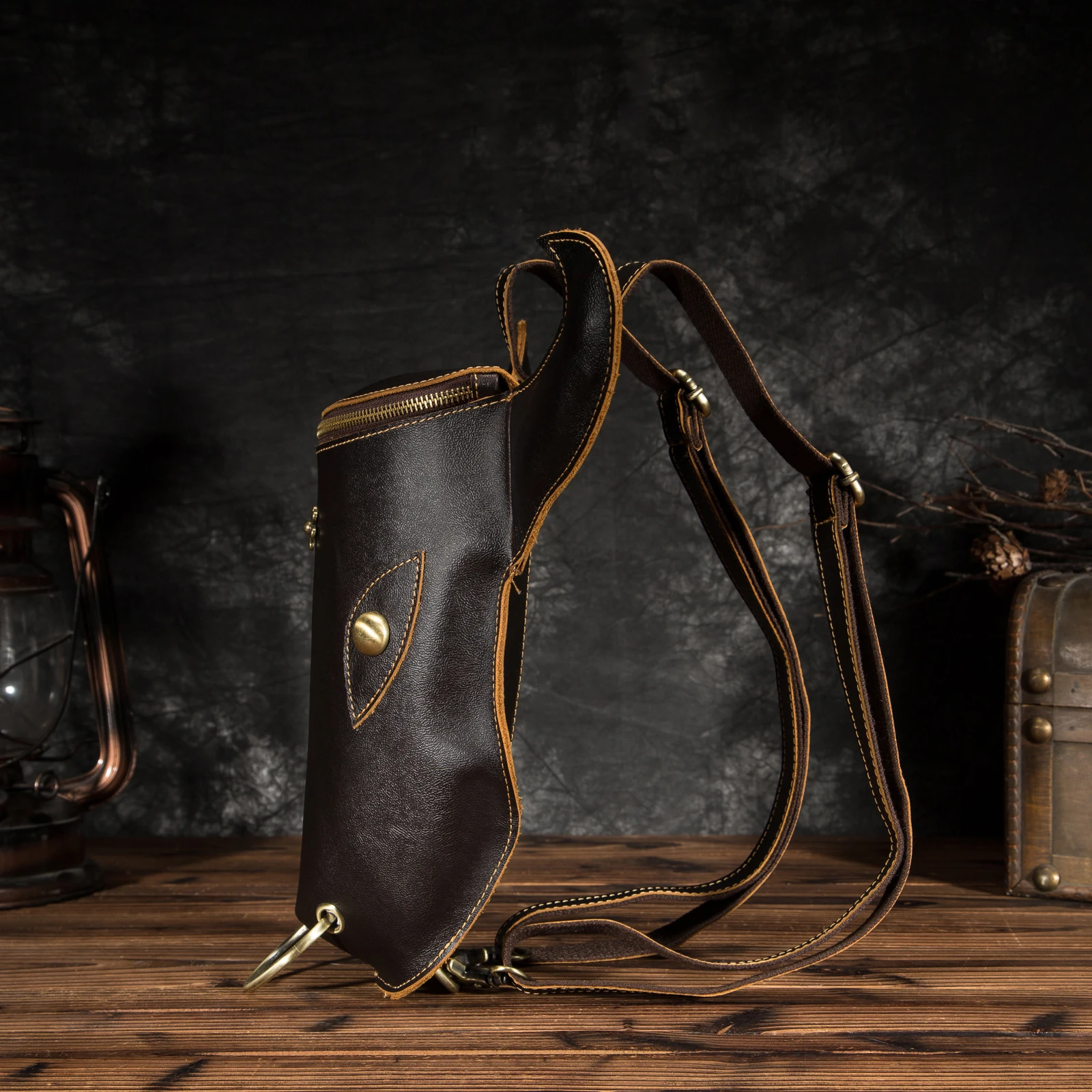 Оригинальный кожаный дизайн мужской повседневный небольшой рюкзак для